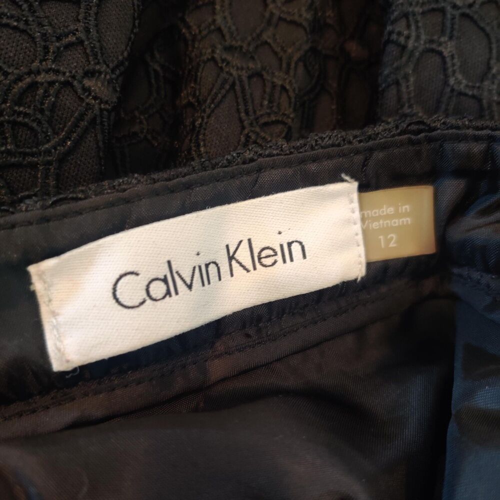 Calvin Klein Black Textured A-Line Skirt - Picture 8 of 10